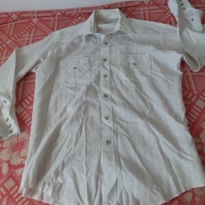 imperial H BAR C Ranchwear striped Western Rockabilly PearlSnap Shirt  16 1/2-33